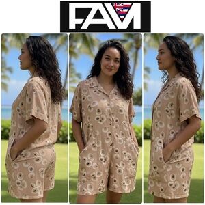 NWT Fam Hawaii ✨ Brown Opihi Women’s Romper • 2XL